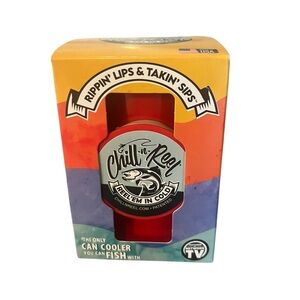 NEW Chill-n-Reel Red Fishing Reel Can Cooler Combo Sealed Box Made in U.S.A.